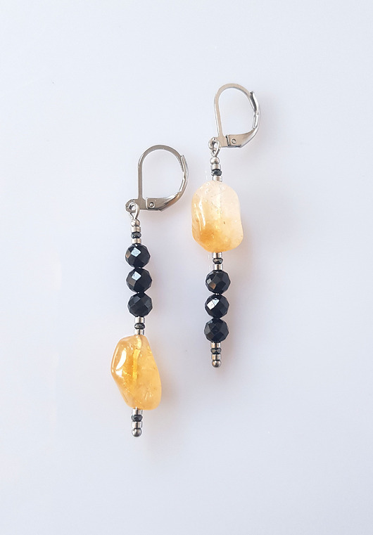 kolczyki z kamieniami Kolczyki z Cytrynem i Turmalinem