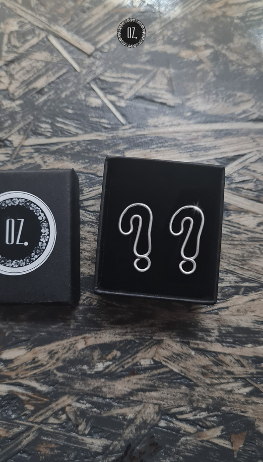 kolczyki srebrne Kolczyki małe pytajniki srebrne sztyfty