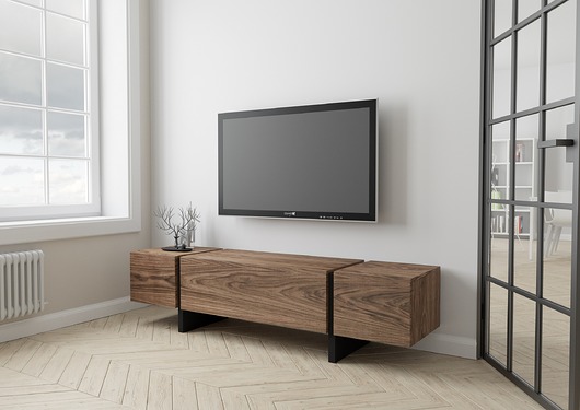 Szafka RTV BLOCK  fornir orzech B2design