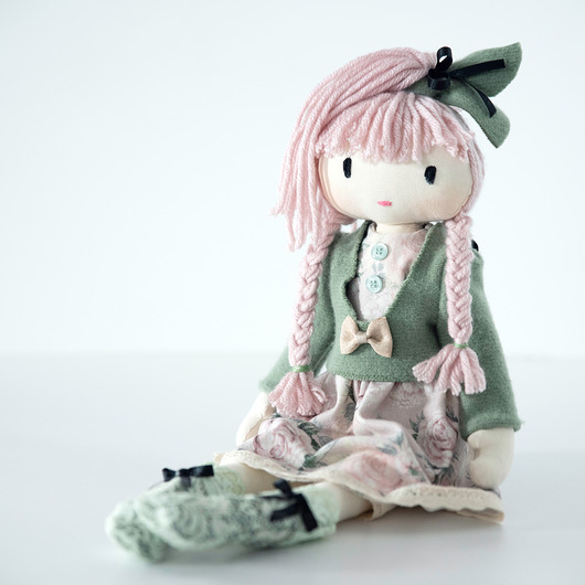 Handmade Lala  z różowymi włoskami PastelowaLala
