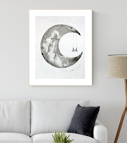 grafika 40 x 50 cm  wykonana ręcznie, abstrakcja Krystyna Siwek Art