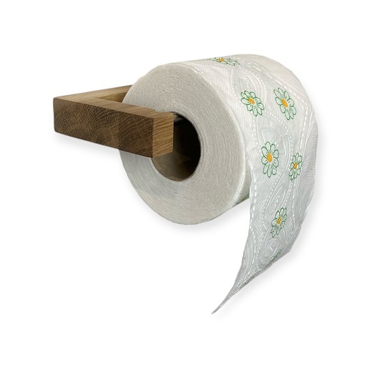 dodatki - łazienka - różne Drewniany uchwyt na papier toaletowy