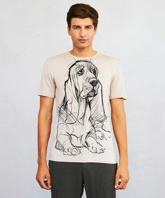 t-shirty męskie Basset Dog Men's T-shirt hummus