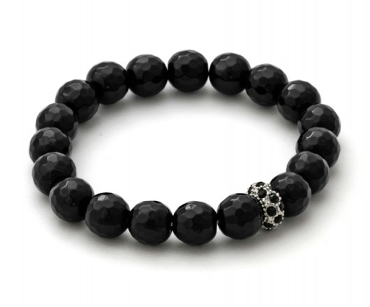 Onyx with jet crystal bead  Lavoga