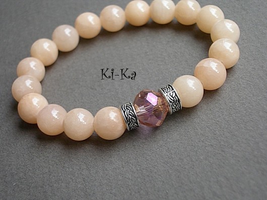 Peach and Grey 1 - bransoletka KiKa pracownia