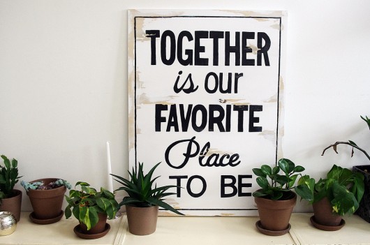 Typografia na sklejce TOGETHER Any THING