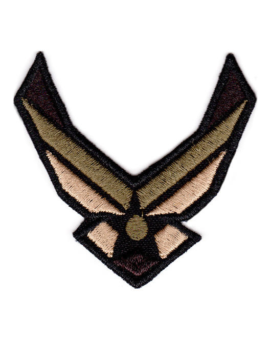 naszywki na ubrania Naszywka naprasowanka US AIR FORCE termo haft POLSKIE 6x5,8cm zielona