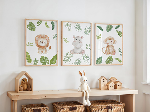 obrazy i plakaty do pokoju dziecięcego Plakat do pokoju dziecka motyw Safarii