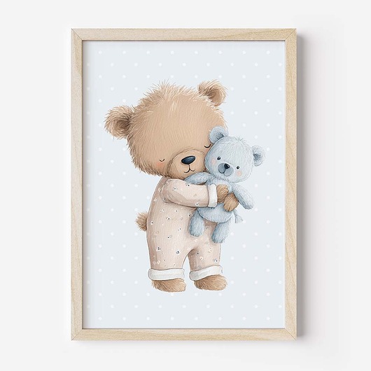 obrazy i plakaty do pokoju dziecięcego Plakat Na Ścianę Dla chłopca Niebieskie misie nr. 4