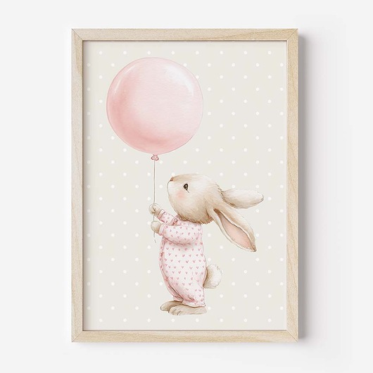 obrazy i plakaty do pokoju dziecięcego Plakat Na Ścianę Dla Dziewczynki Różowe króliczki nr. 1