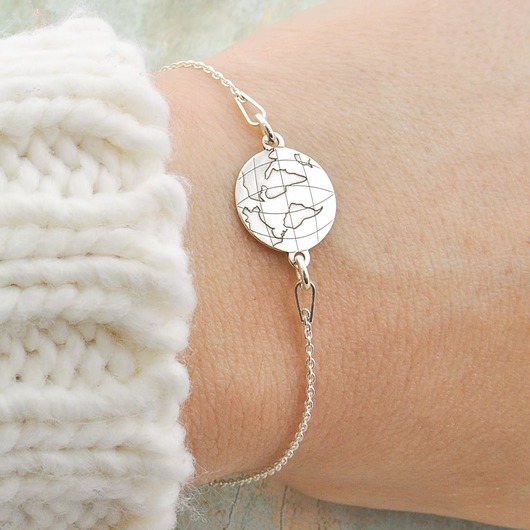 bransoletki srebrne Srebrna Bransoletka globus