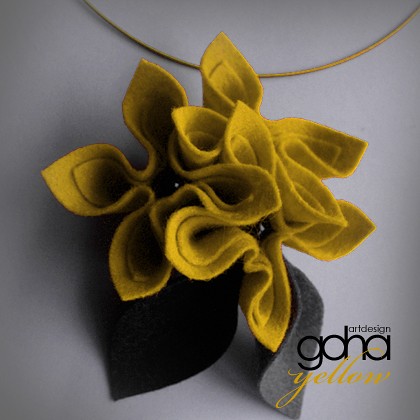 black with yellow FlowerFelt Design