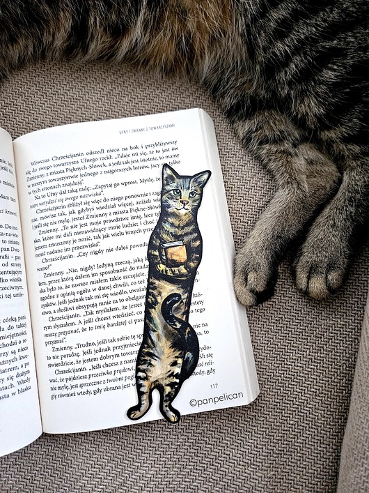 zakładki do książek Zakładka do ksiązki Kotek Szary