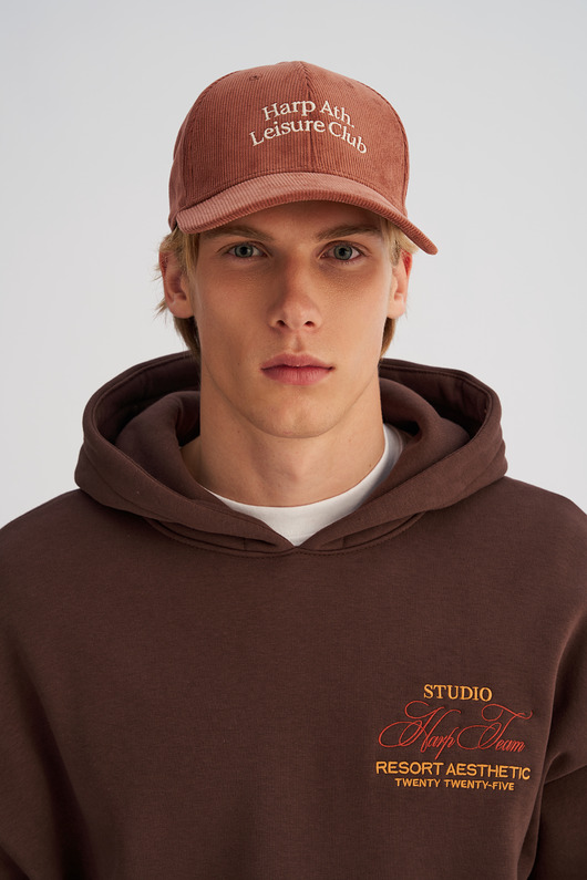 czapki i kapelusze męskie Sztruksowa czapka BASEBALLOWA ceglana