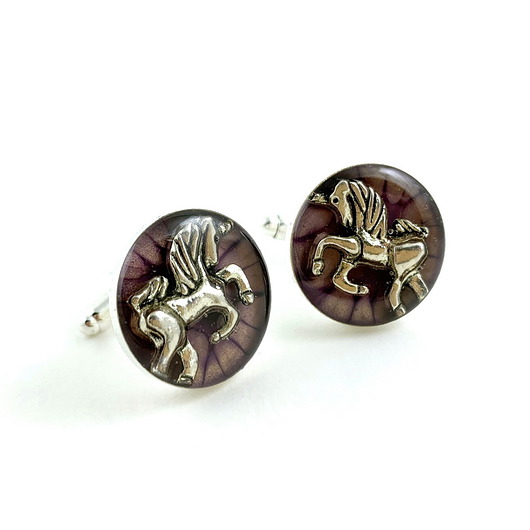 spinki do mankietów Spinki - Dla jeźdźca - Jednorożec