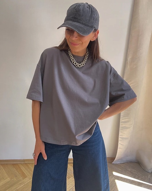 t-shirt damskie T-shirt Statement grey