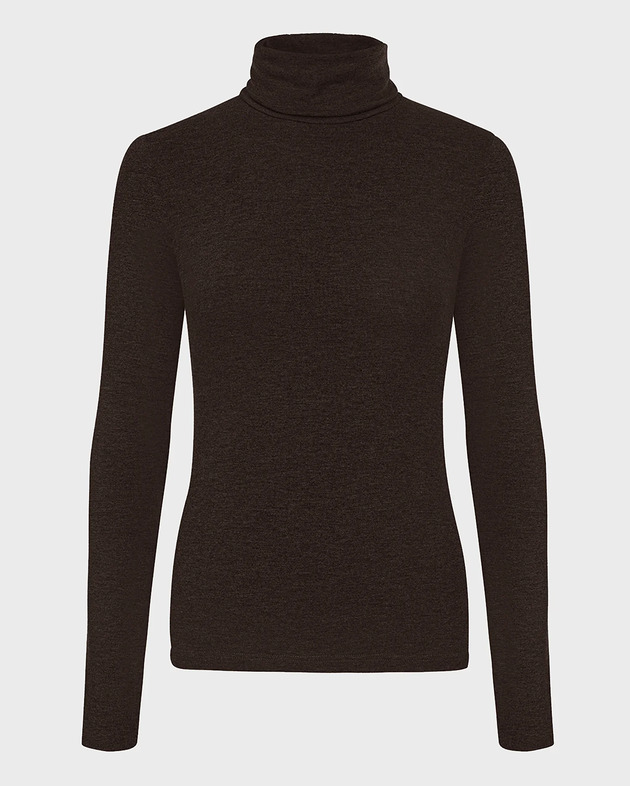 bluzki z długim rękawem damskie Golf sweatshirt Bella choclate