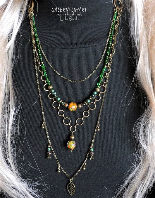 Boho styl. Wielokolorowy naszyjnik. Uroczy Galeria Limart