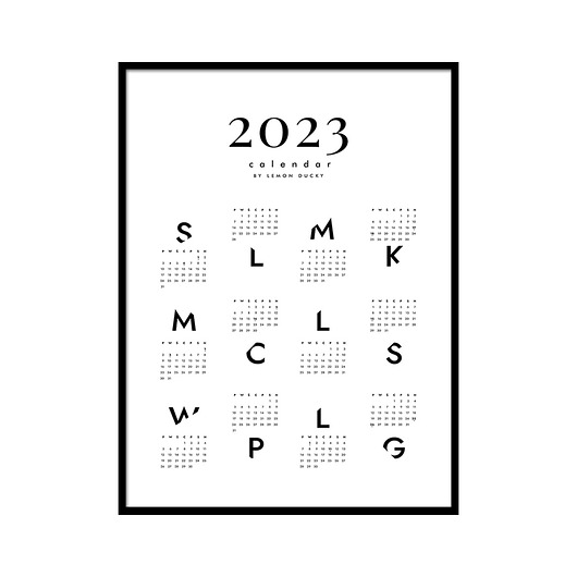 kalendarze i plannery Plakat - Kalendarz 2023 white