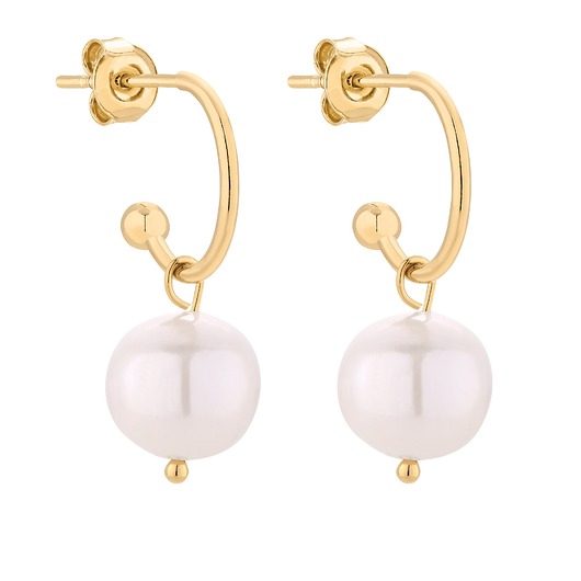 kolczyki pozłacane Złote kolczyki z naturalnymi perłami