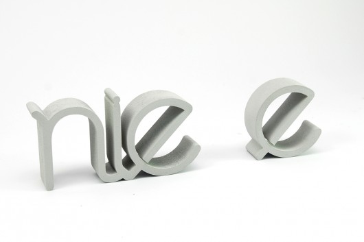 Nie e -szare, napis 3D, 35x10cm Ledon