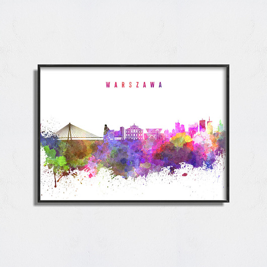 plakaty Plakat Warszawa  Akwarela