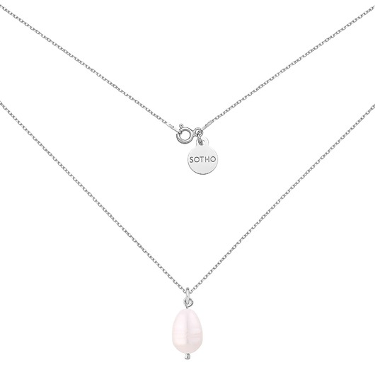 srebrne naszyjniki Srebrny naszyjnik z naturalną perłą