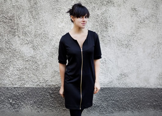 Double Zipped Dress Black  M/L Lets Funky
