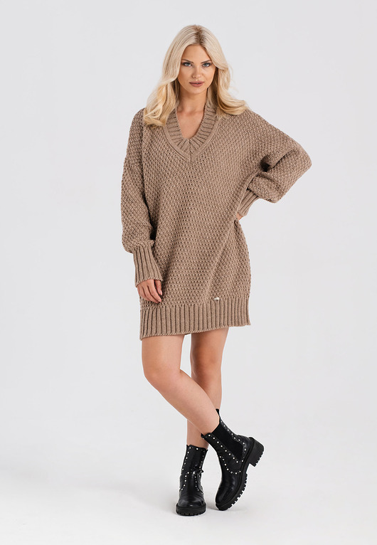 swetry damskie  Tunika sweterowa wełniana Mela Look 425