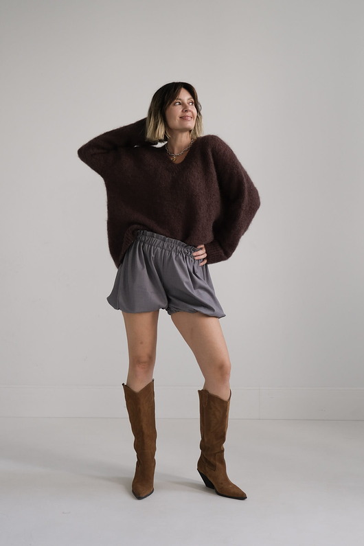 swetry damskie  Sweter z dekoltem v oh mohair sweater