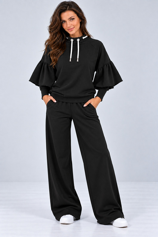 bluza bez kaptura damska Bluza OTULONA czarny