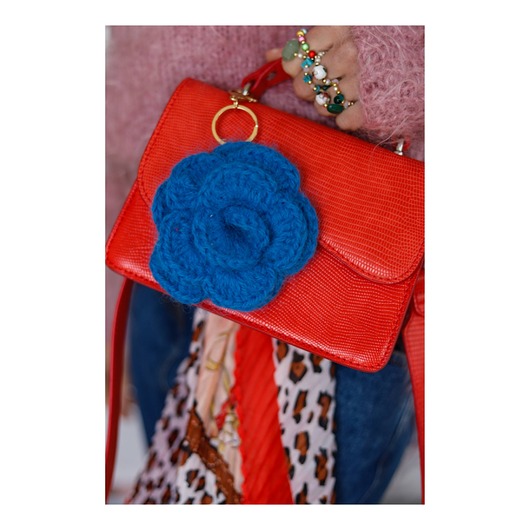 breloki Brelok z moherowym kwiatem