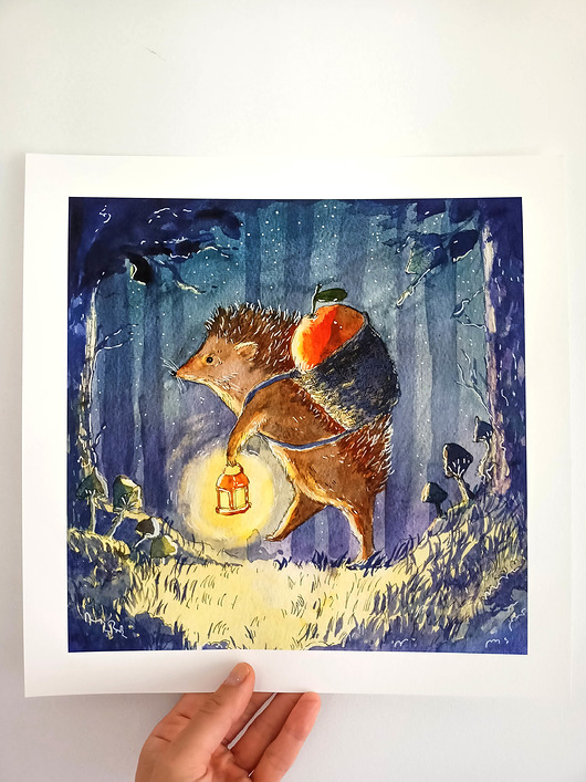 grafiki i ilustracje Wydruk fine art "Jeż"