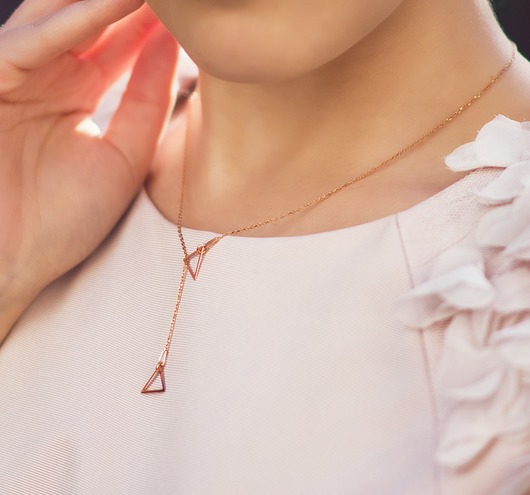 Naszyjnik z trójkątami- srebro 925 pozłacane Coccola JEWELLERY