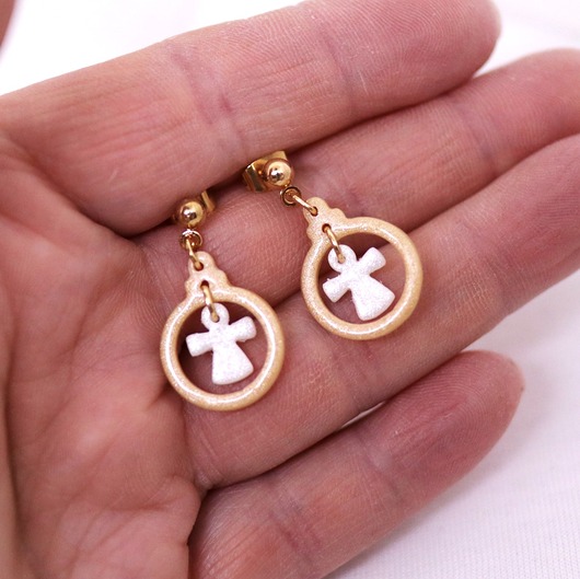 kolczyki z masy plastycznej Kolczyki - małe sztyfty świąteczne