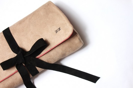 Kopertówka nude + suede + bow Zuzia Górska
