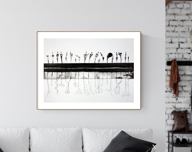 grafika 70 x 50 cm wykonana ręcznie, abstrakcja, Krystyna Siwek Art