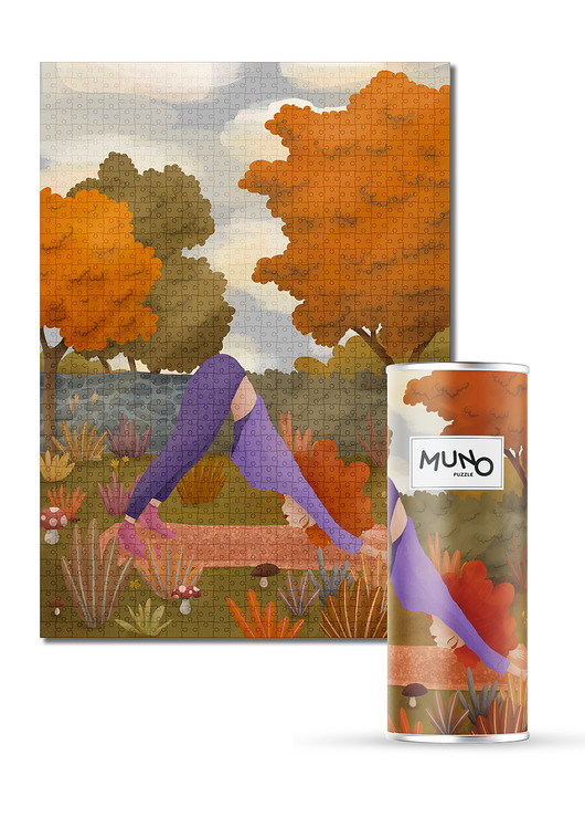 puzzle dla dzieci Muno Puzzle Jesienna Joga by Ludka Umiastowska 1000 el. w ozdobnej tubie