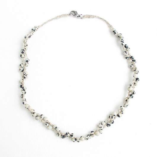 chokery Jaspis dalmatyński Naszyjnik z zapięciem