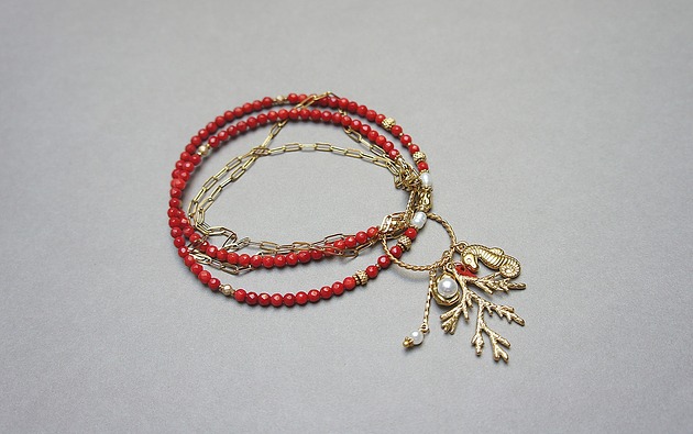 chokery Sea collection - Koral red vol. 2 /choker/ 26.01.26