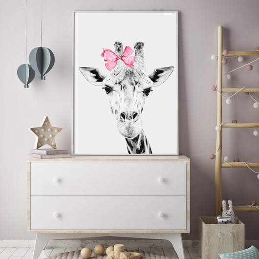 ŻYRAFA W KOKARDCE PLAKAT 70x50cm Dekoracjan