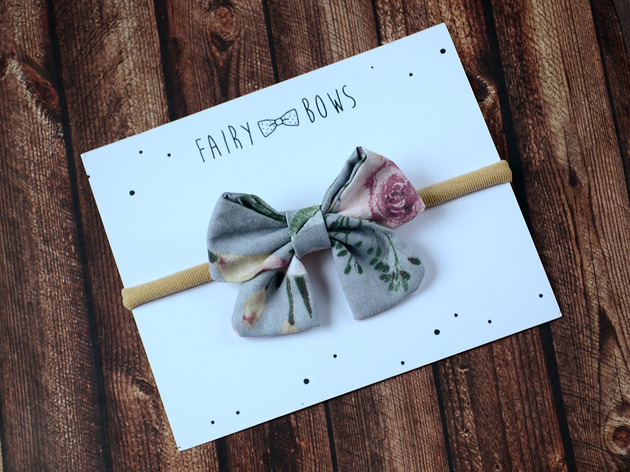 Opaska do włosów kokardka różany ogród FairyBows