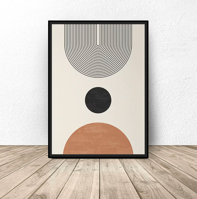 plakaty Plakat geometryczny z trzema kształtami na jasnym tle