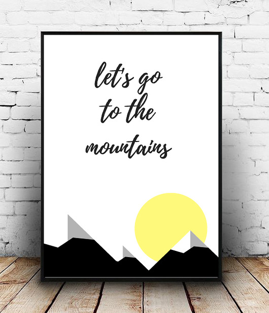 plakat A3 Let's go to the mountains MUKI design