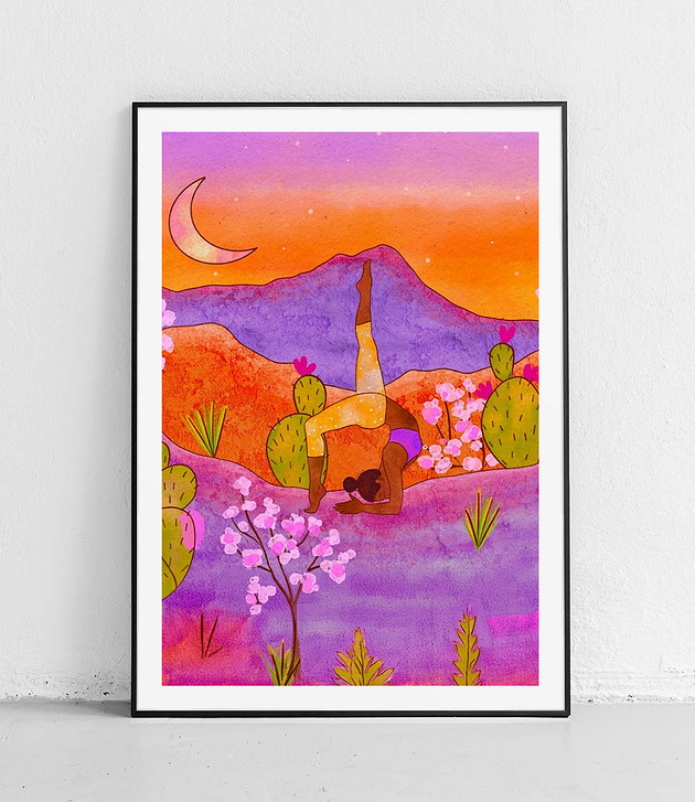 plakaty Plakat Joga pod fioletowym niebem