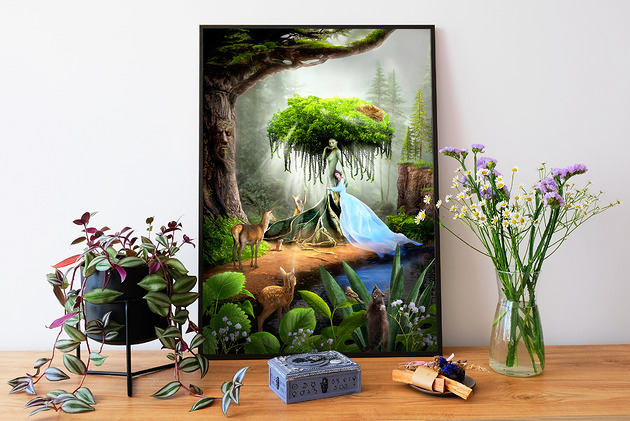 plakaty Surrealistyczny Plakat "Matka Natura" Kolaż