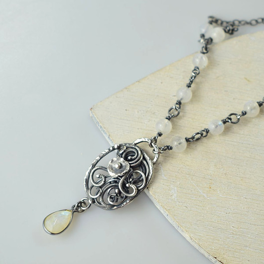 srebrne naszyjniki Soreva - srebrny naszyjnik wire-wrapping II