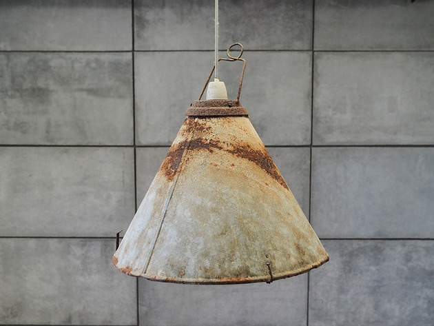 lampy wiszące Lampa metalowa, styl industrialny, lata 50