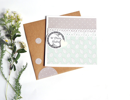 kartka ślubna :: MINT&GREY:: handmade kaktusia