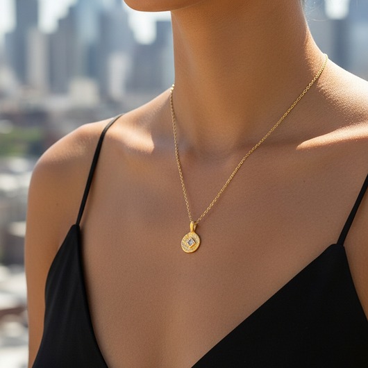 złote naszyjniki Naszyjnik z Kwadratową Cyrkonią